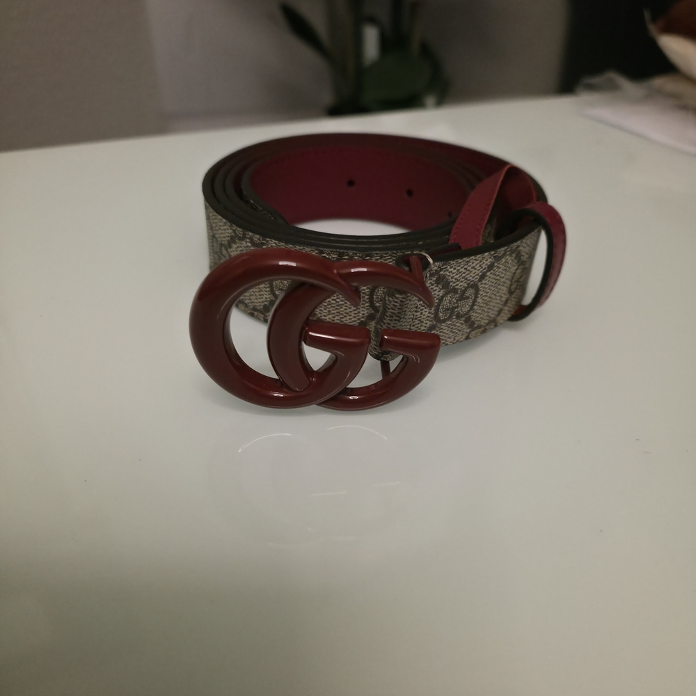 Gucci Red Leather Belt